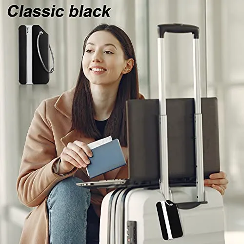 12 Pieces Luggage Tags Business Card Holder - Black