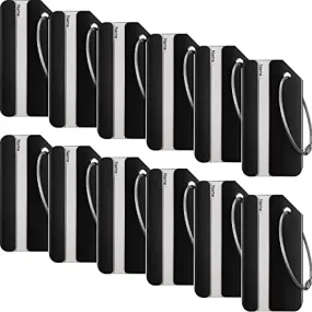 12 Pieces Luggage Tags Business Card Holder - Black