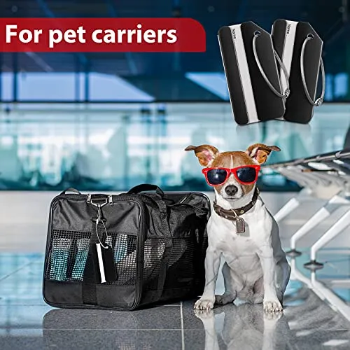 12 Pieces Luggage Tags Business Card Holder - Black