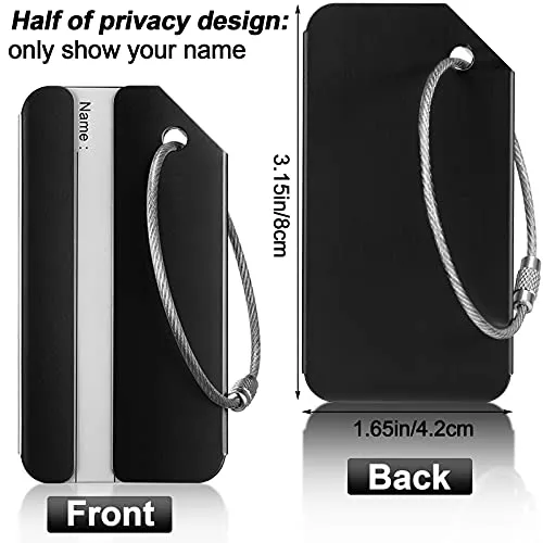 12 Pieces Luggage Tags Business Card Holder - Black
