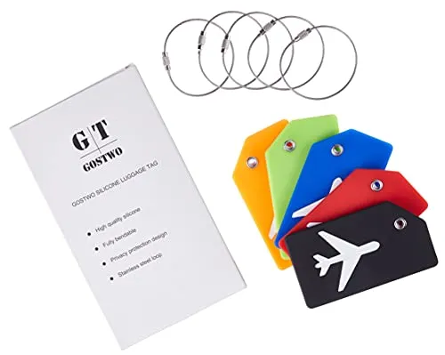 5 Pack Silicone Luggage Tag Baggage Handbag School Bag Suitcase