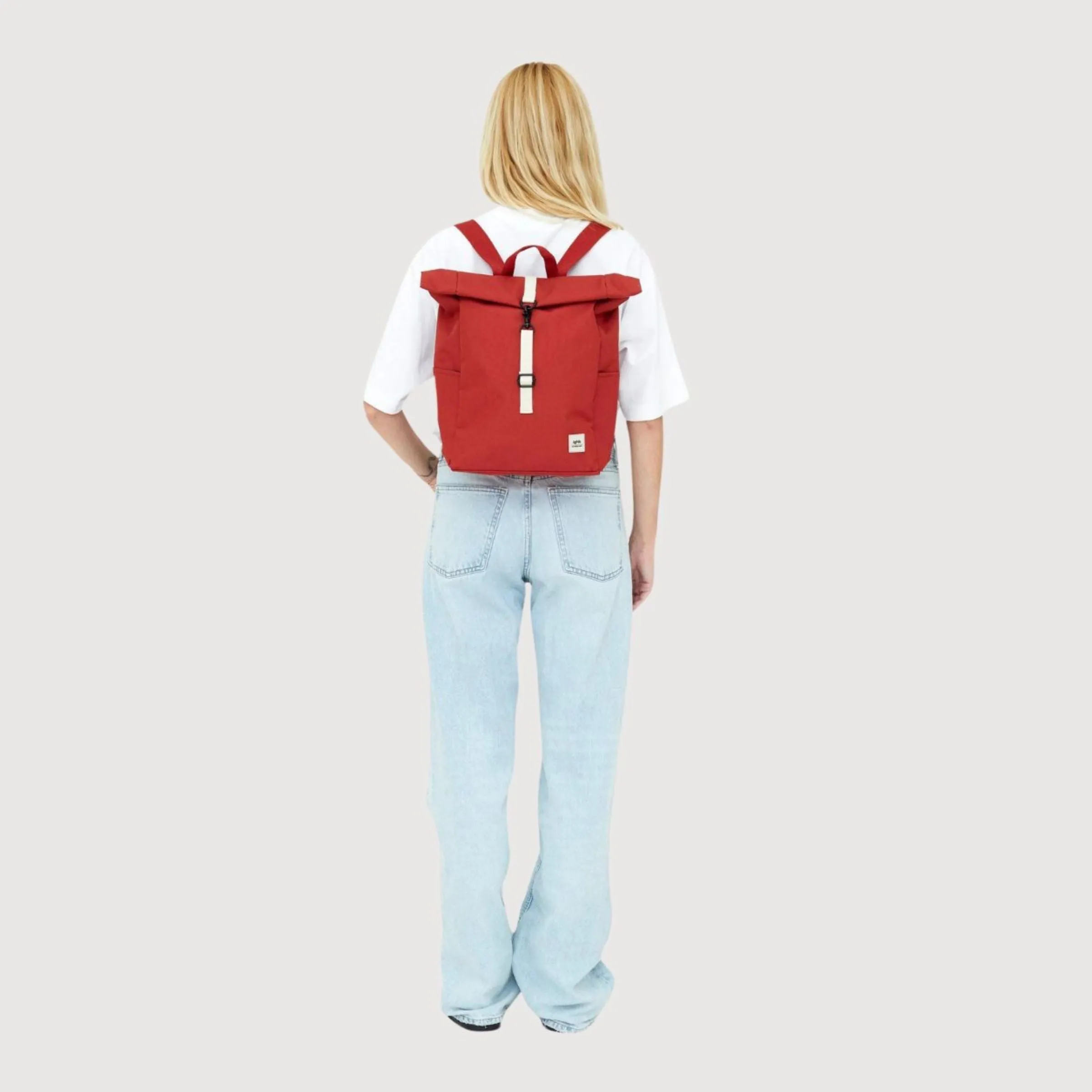 Backpack Roll Mini Red In Recycled Polyester | Lefrik