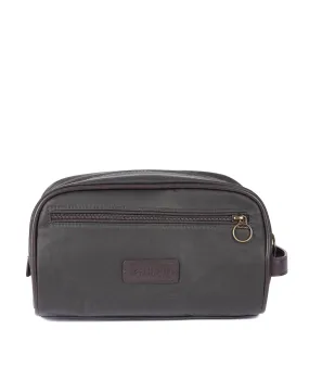 Barbour Wax Washbag Olive/Brown