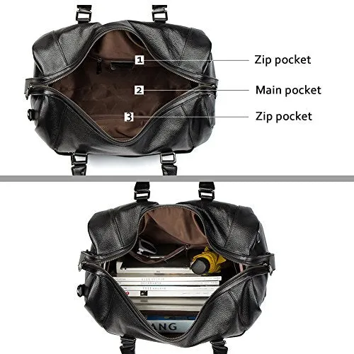 BOSTANTEN Genuine Leather Duffel Travel Weekender Overnight Bag Gym Sports Tote Duffle Bags for Men