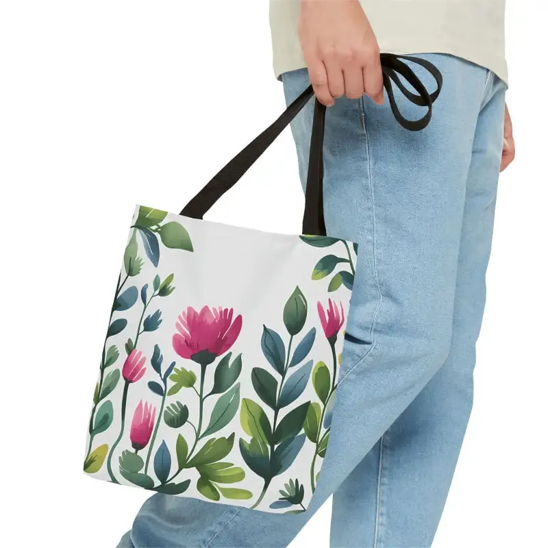 Chic Tote Bags with Pretty Pink Flowers