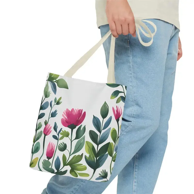 Chic Tote Bags with Pretty Pink Flowers