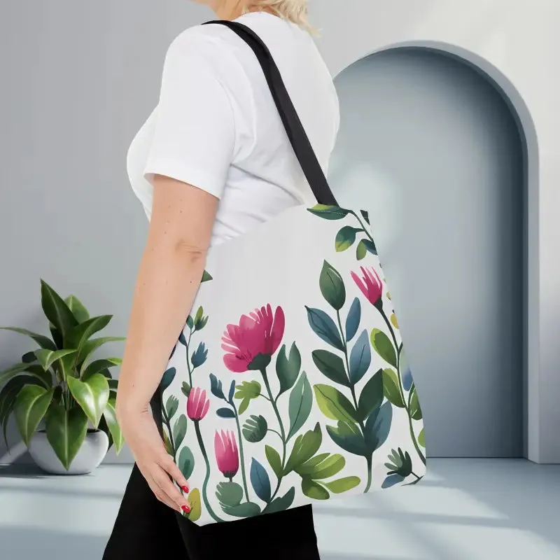 Chic Tote Bags with Pretty Pink Flowers