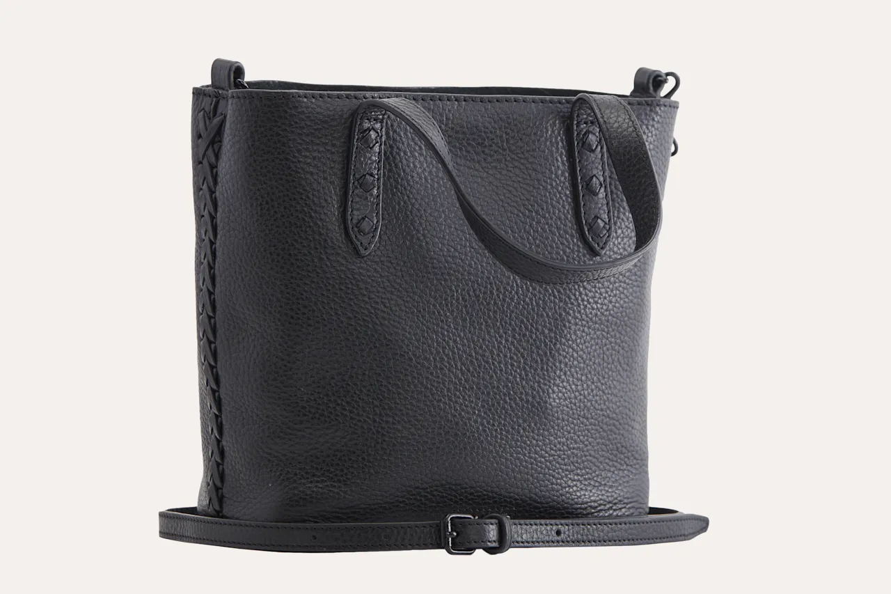 Elegant Side Weaved Leather Handbag
