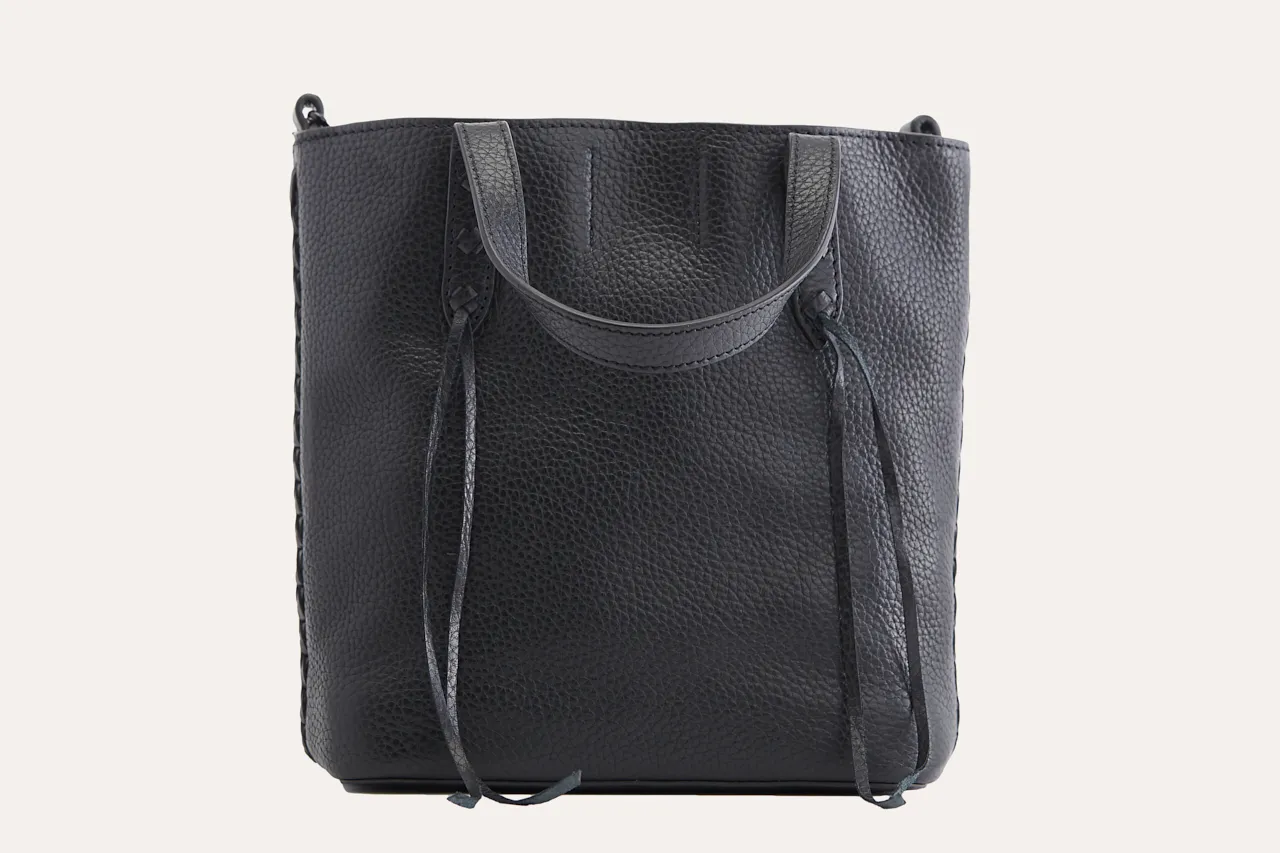 Elegant Side Weaved Leather Handbag
