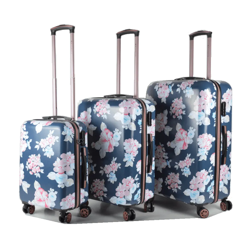 Floral Print ABS Luggage - Small
