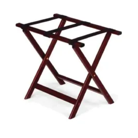 Forbes Industries 934-CY 24" Hardwood Luggage Rack, Cherry Finish, With Brown Poly Straps