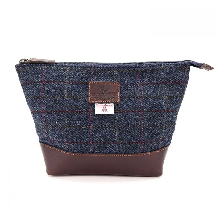 Harris Tweed Blue Check Washbag