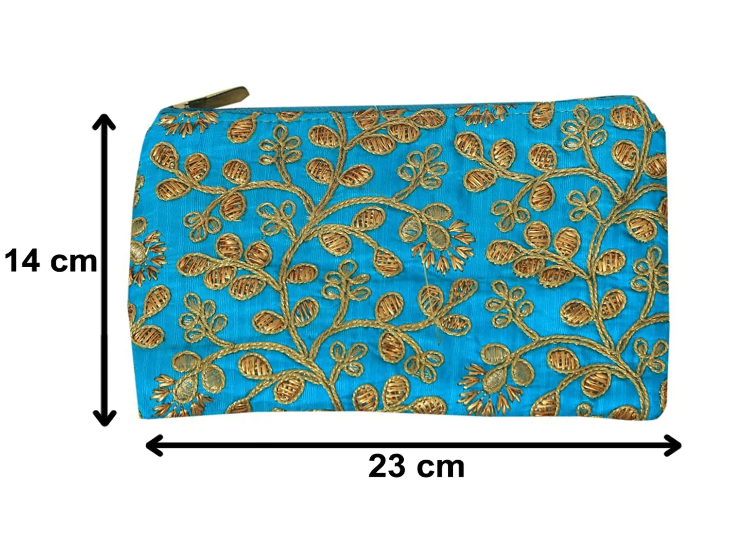 Heart Home Embroidery Women Hand Purse Wallet For Party, Wedding, Dating (Blue)