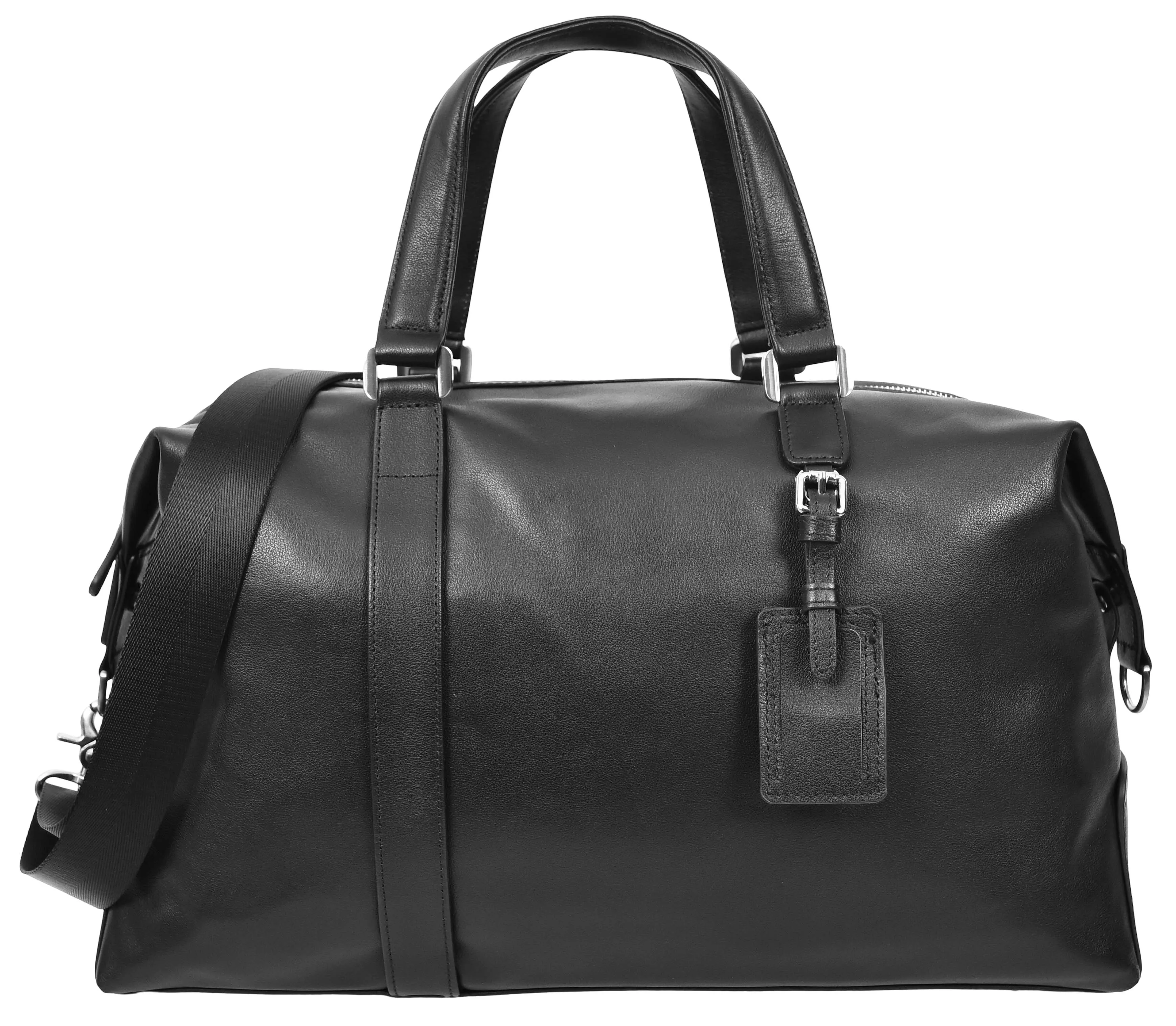 Pathpal Genuine Leather Weekend  Travel Holdall Duffle Bag Black