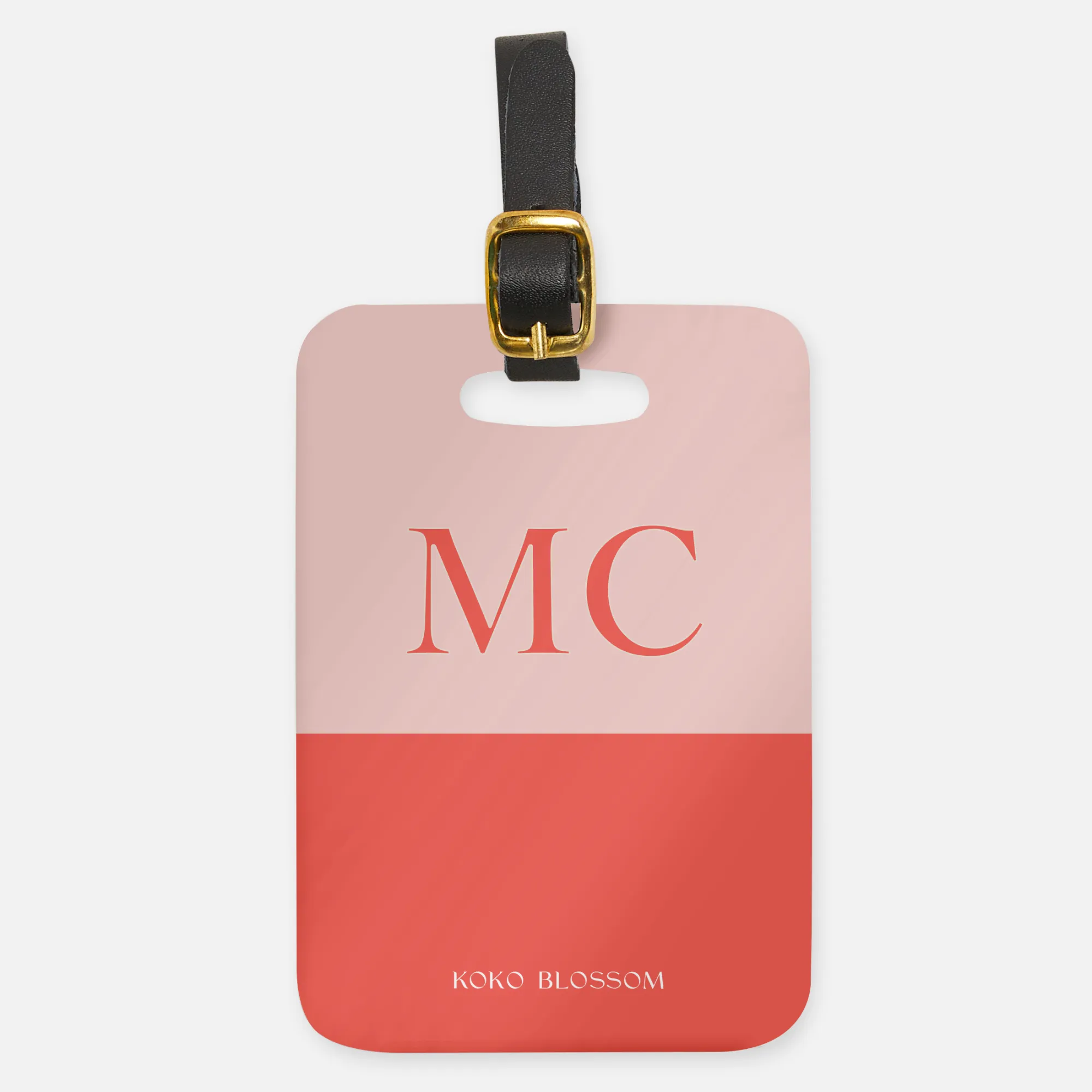 Personalised Luggage Tag | Colourblock in Watermelon   Blush