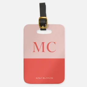 Personalised Luggage Tag | Colourblock in Watermelon   Blush