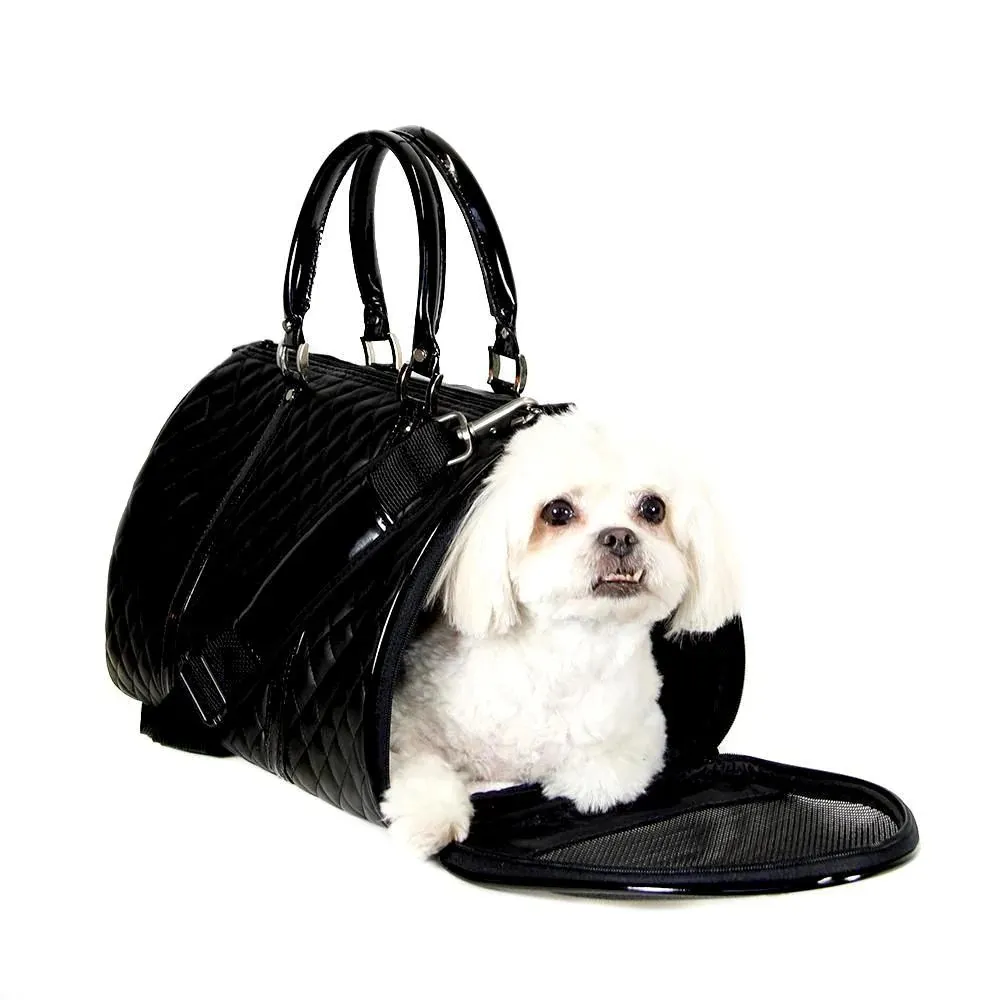 Petote Dog Carrier JL Duffel Quilted Luxe Black