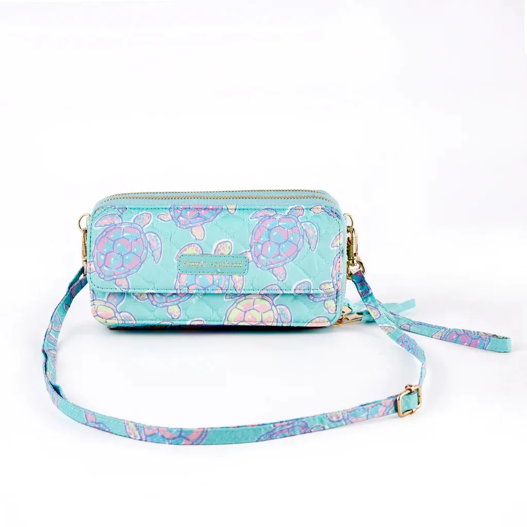 Quilted Phone Crossbody Wristlet - Shell