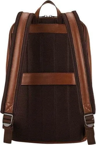 SAMSONITE CLASSIC LEATHER SLIM BACKPACK COGNAC