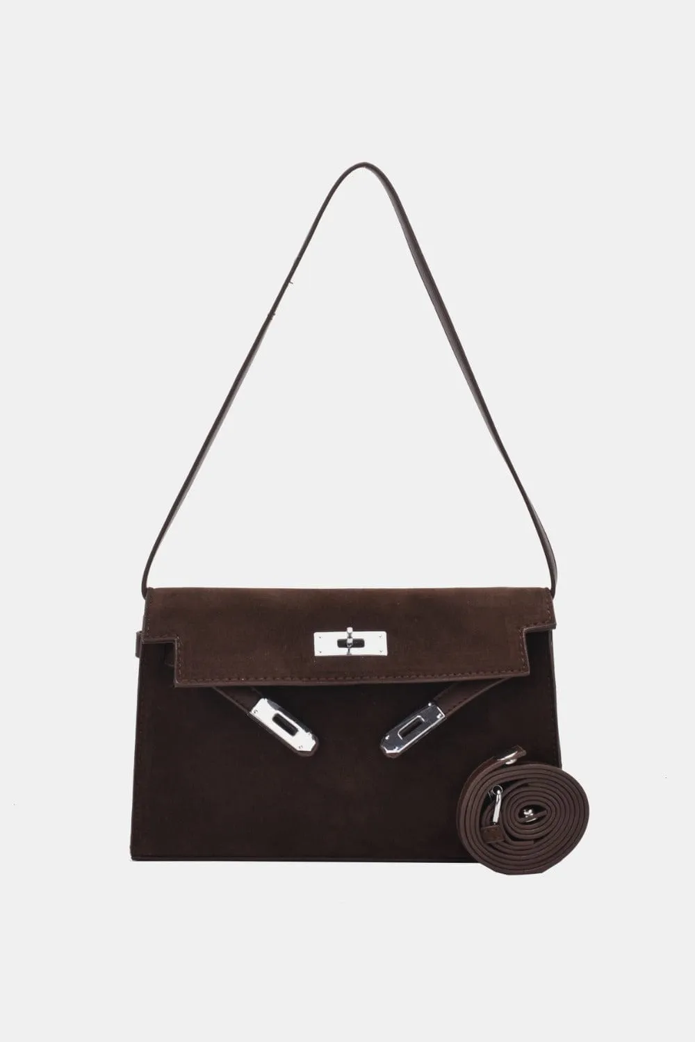 Suede PU Leather Strap Shoulder Bag