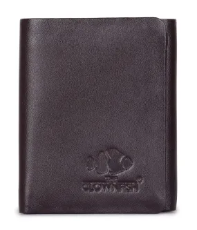 The Clownfish Axel Stitchless Genuine Leather Wallet for Men's with RFID Protection - Brown