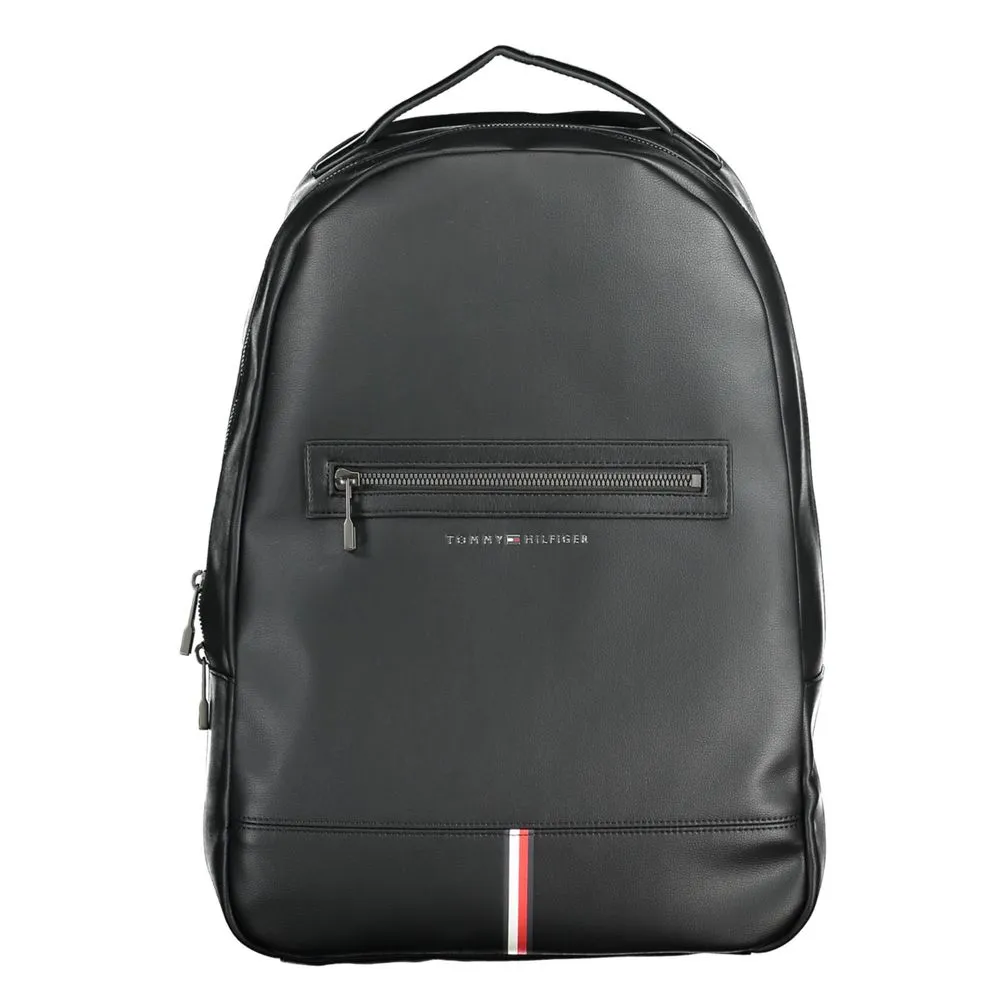 Tommy Hilfiger Sleek Black Contrasting Detail Backpack